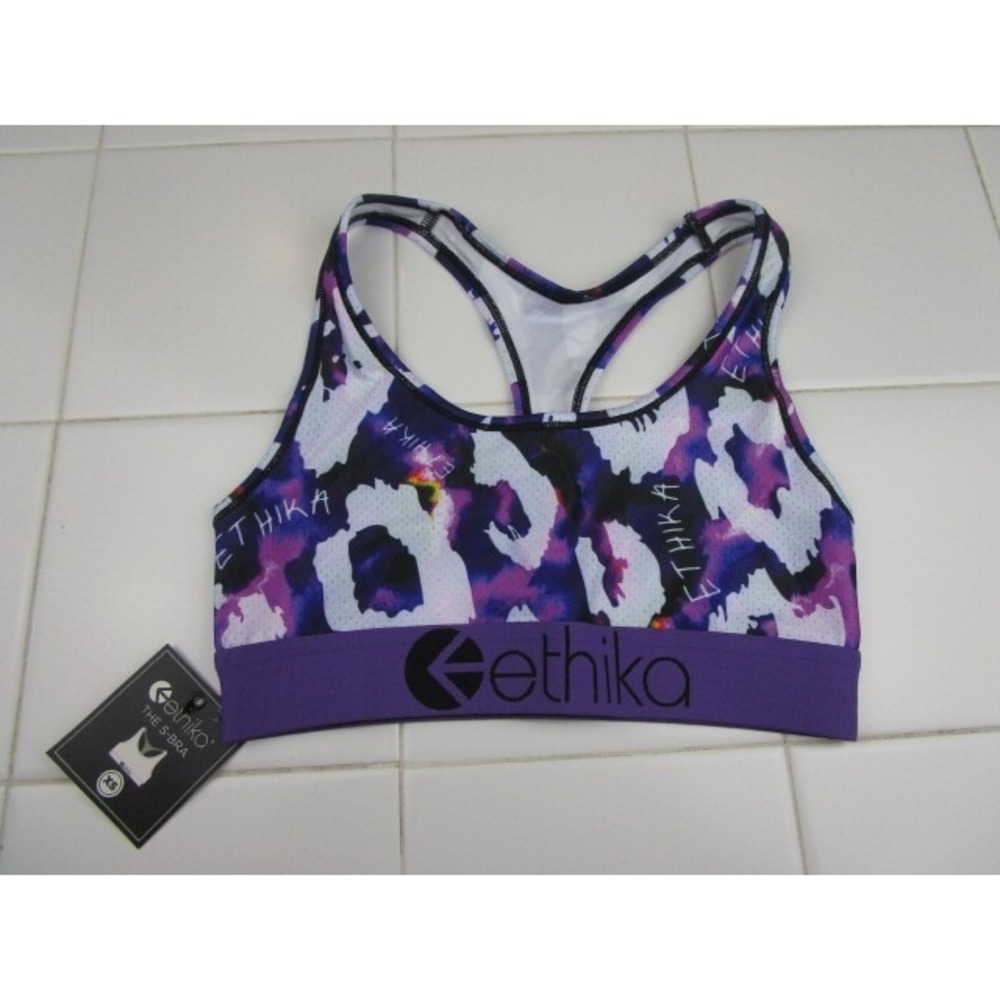 Ethika S-Bra Leopard Large Print Purple Women's Size XS
